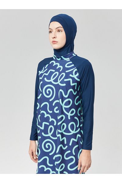 Ranuna Full Covered Hijab Swimsuit - Navy Blue - Ranuna