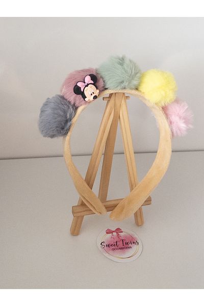 Sweet twins accessories Minnie Colorful Pompom Velvet Children's Crown