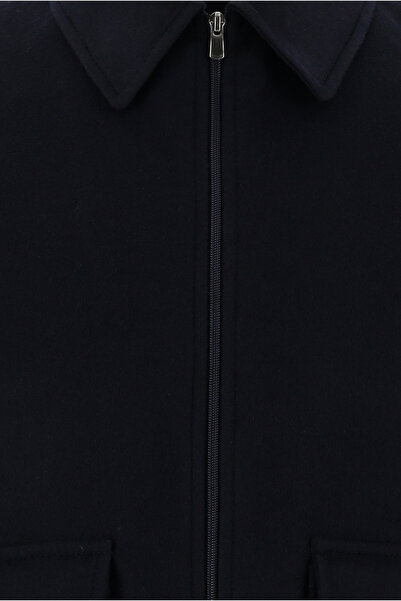 Abdullah Kiğılı Slim Fit Slim Cut Wool Stamp Coat