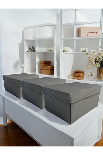 Balkan Room 3 Pcs Clamshell Cabinet Organizer Box Multipurpose Storage Box Xlarge 40X30X20 cm