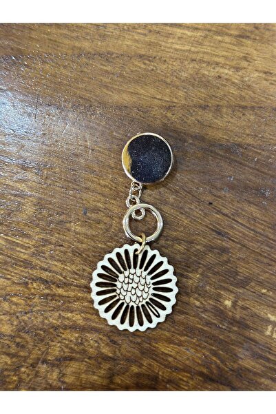 Gönülden Tasarım BAMBU OYMA AHŞAP BROŞ YAKA İĞNESİ GİYİM AKSESUARI 7X4 CM ALTIN