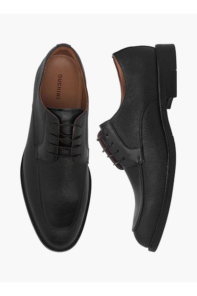 Duchini Men's Textured Derby Shoes with Lace-Up Closure