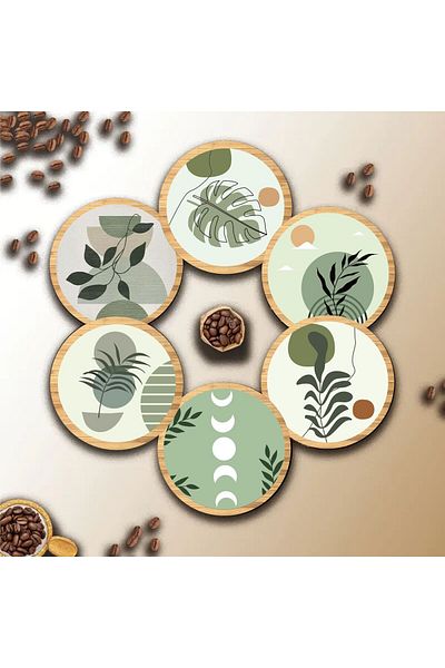 fabriflow exclusive Stylish Modern Patterned Flowers 6 Coaster