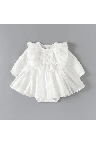 nannie Claudia Girls White Dress - 3-6 months
