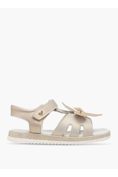 Juniors Floral Accent Sandals with Hook and Loop Closure