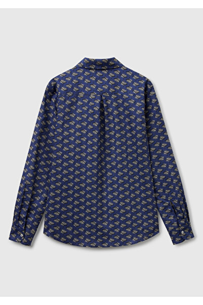 United Colors of Benetton Γυναικείο πουκάμισο μουσελίνας με κανονική εφαρμογή, 100% βαμβακερό σχέδιο με μανσέτες