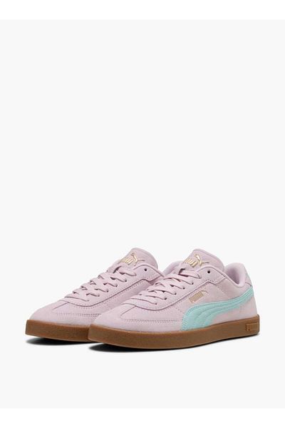 Puma Women's Logo Detail Sneakers with Lace-Up Closure - Club II Era Suede