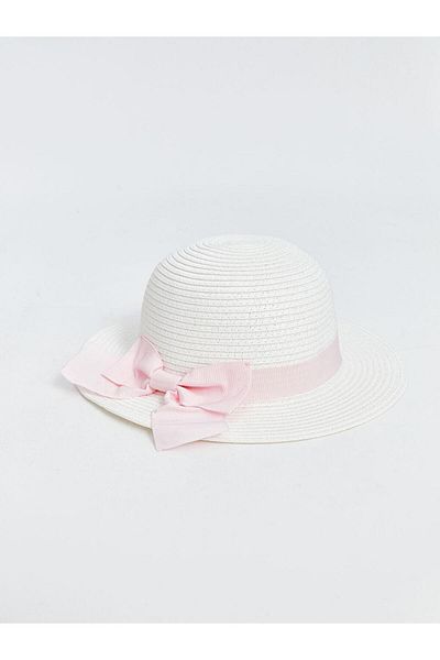 LC Waikiki Baby Girl Straw Hat with Bow Detail