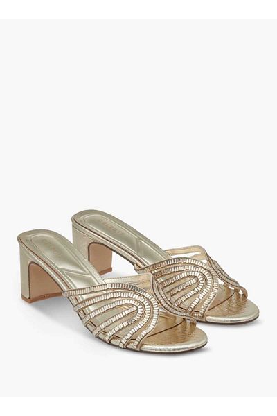Celeste Women's Embellished Slip-On Sandals with Block Heel