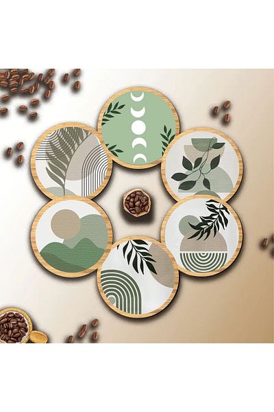 fabriflow exclusive Stylish Modern Patterned Flowers 6 Coaster