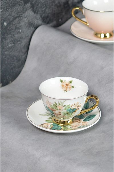Paçi Verde Floral Gilded Coffee Cup