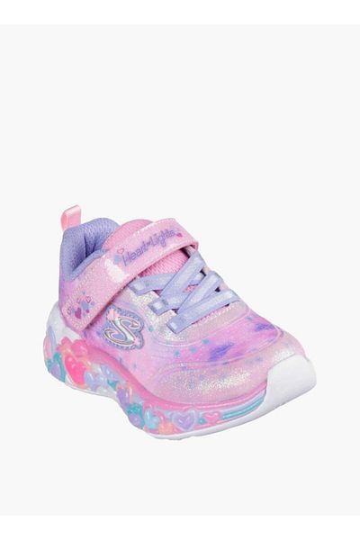 SKECHERS Skechers Girls' Logo Detail Light-Up Sneakers with Hook and Loop Closure - ETERNAL HEART LIGHTS