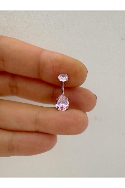 Arescollection cerrahi çelik zirkon taşlı  göbek piercingi