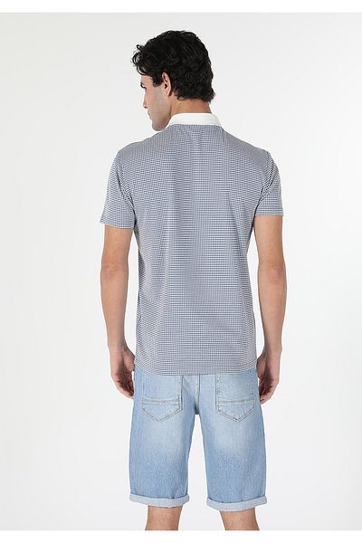 Colin's Tricou albastru cu mânecă scurtă pentru bărbați, cu gât polo, cu croială normală