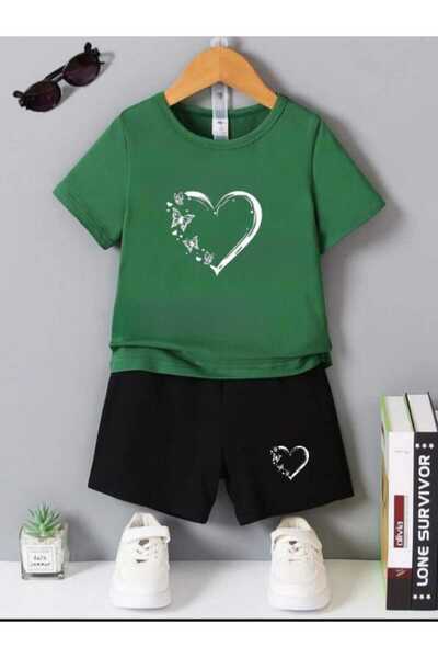 DOCE ELEGANTE Costum pentru copii cu imprimeu inimă fluture