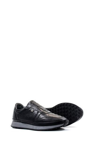 İçi Dışı Hakiki Deri Siyah Erkek Spor Sneaker Ayakkabı Ah08951131214
