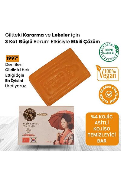 Sabuncu Hacı Kojic Acid Soap, 120 Gr Anti-Blemish with Turmeric and Kojic Acid Effect