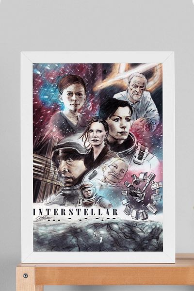 Saturn Επιτραπέζιο με πλαίσιο Interstellar - Επιτραπέζια αφίσα ταινίας Interstellar