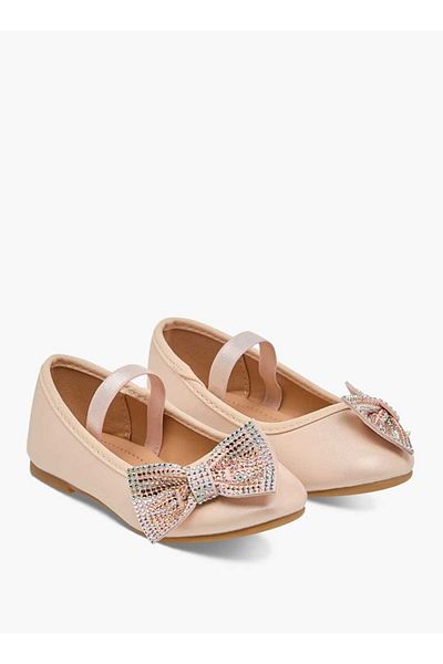 Flora Bella by Shoexpress Flora Bella Bow Embellished Ballerina Shoes with Elasticated Strap