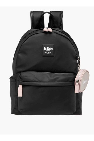 Lee Cooper Lee Cooper Logo Print Backpack with Adjustable Shoulder Straps and Coin Pouch - 31x41x19 cm