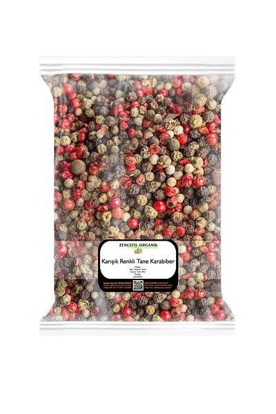 Zencefil Organik Colored Black Pepper - 500 Gr, Mixed Colored Black Pepper 0.5 kg