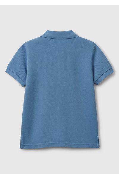 United Colors of Benetton Момчешка авиаторска синя поло тениска с лого от пике