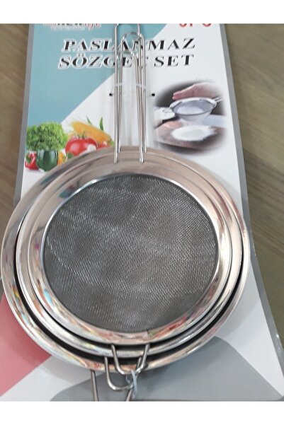 Amentes 3-Piece Stainless Steel Strainer Multi-Purpose Tea Strainer Steel 3