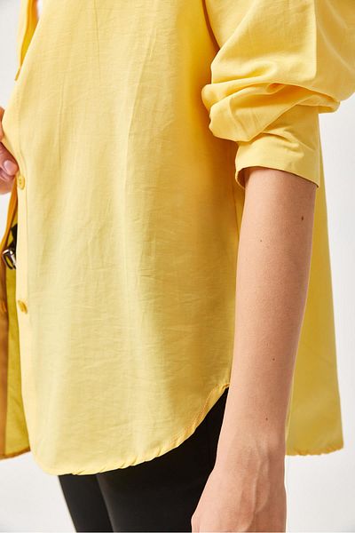 CALİENTE Oversize Basic Shirt Yellow