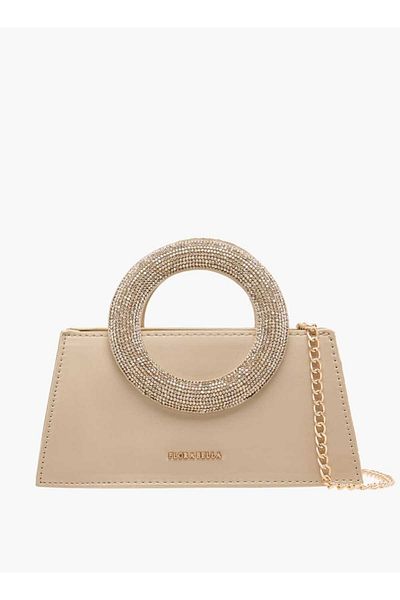Flora Bella by Shoexpress Flora Bella Embellished Sling Bag with Chain Strap and Magnetic Button Closure