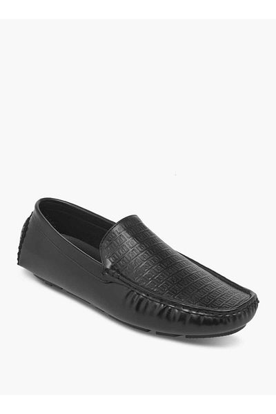 Duchini Duchini Men's Monogram Textured Slip-On Moccasins