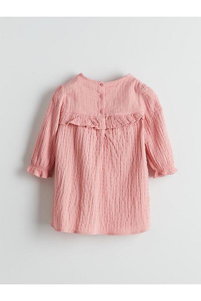 LC Waikiki LCW Kids Green Crew Neck Κοριτσίστικο φόρεμα μουσελίνας
