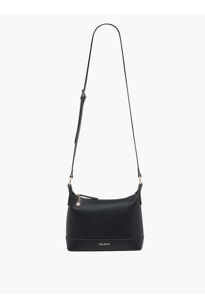 Celeste Textured Shoulder Bag with Adjustable Strap and Zip Closure