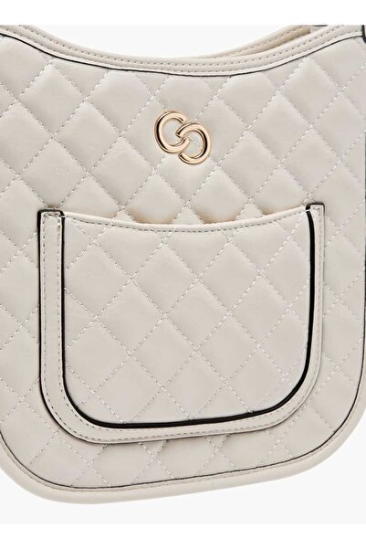 Celeste Quilted Shoulder Bag with Zip Closure and Chain Braided Strap - W 7 x H 24.5 x D 22 cm