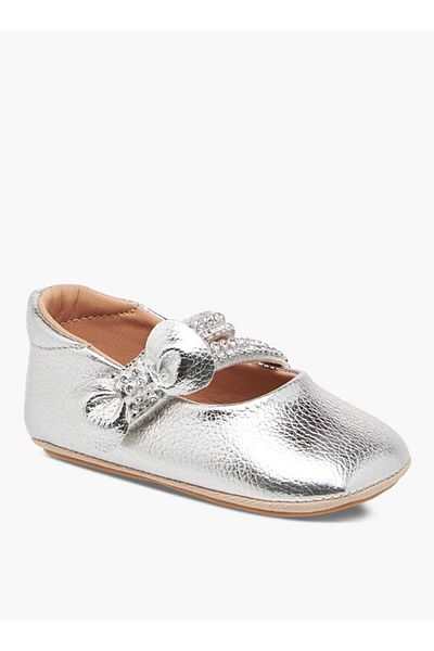 Barefeet Embellished Booties with Hook and Loop Closure
