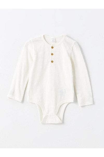 LC Waikiki Crew Neck Basic Baby Boy Snap-On Bodysuit