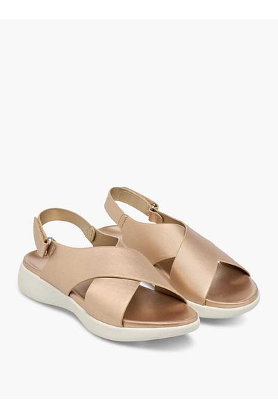 Le Confort Solid Cross Strap Sandals with Hook and Loop Closure