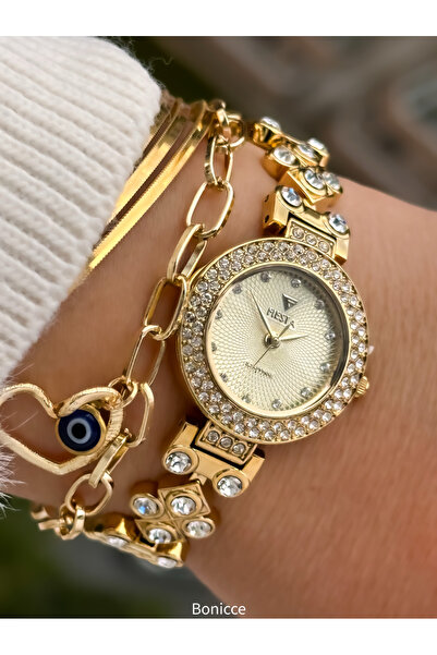 Fiesta Gold Yellow - Rectangular Case and Bracelet with Steel Cord for Bridal Engagement Wedding