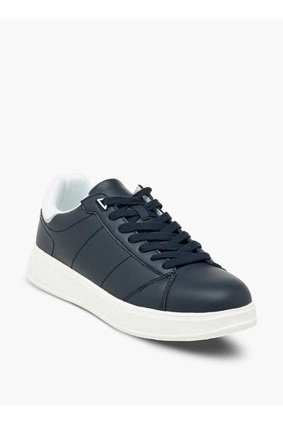 LBL by Shoexpress LBL by Shoexpress Solid Ankle Sneakers with Lace-Up Closure