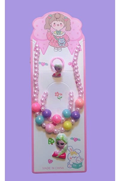 madam shushu Elsa 3 Lü Çocuk Kolye Seti
