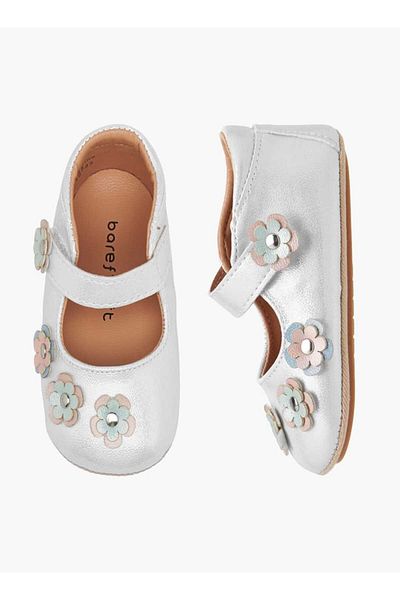 Barefeet Floral Accent Booties with Hook and Loop Closure