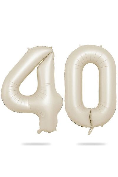 BeySüS Cream Beige 40 Number Foil Balloon 80 cm