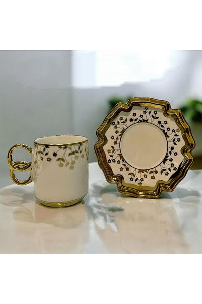 decovien 6 Persons Porcelain Nescafe Tea Cup Set