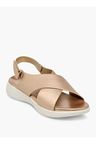 Le Confort Solid Cross Strap Sandals with Hook and Loop Closure