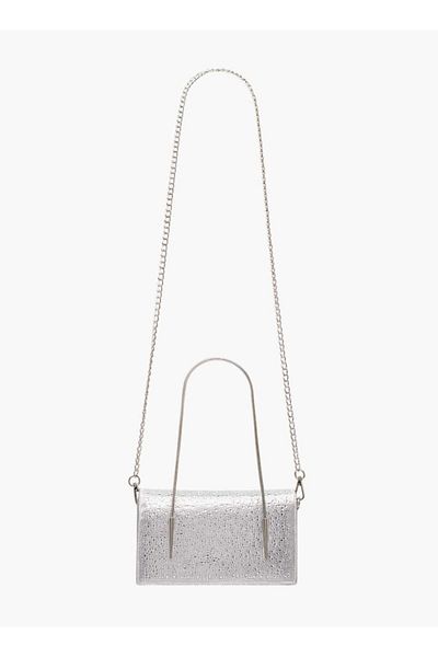 Flora Bella by Shoexpress Flora Bella Embellished Sling Bag with Chain Strap and Magnetic Button Closure