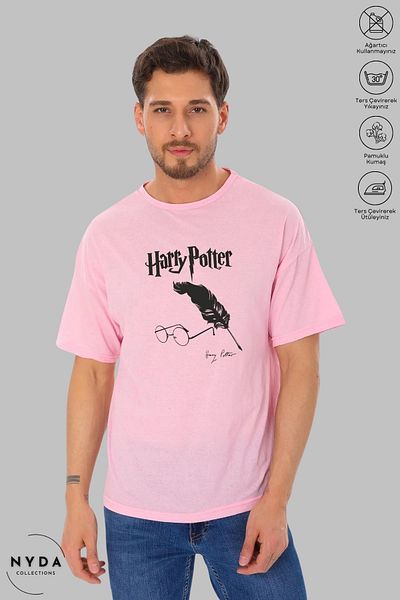 Nyda Collections Unisex Crew Neck Μπλουζάκι με κοντό μανίκι από βαμβακερό στάμπα Harry Potter