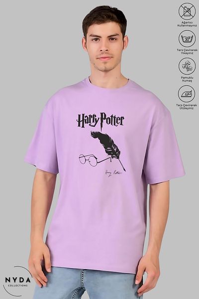Nyda Collections Unisex Crew Neck Μπλουζάκι με κοντό μανίκι από βαμβακερό στάμπα Harry Potter