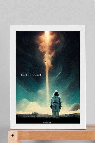 Saturn Επιτραπέζιο με πλαίσιο Interstellar - Επιτραπέζια αφίσα ταινίας Interstellar