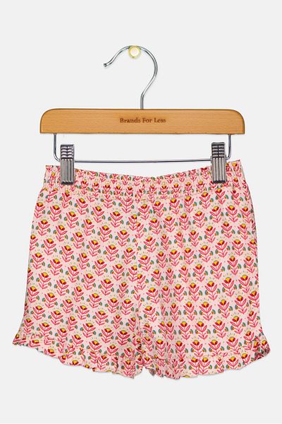 Dp Am Toddlers Girl Floral Print Shorts, Red