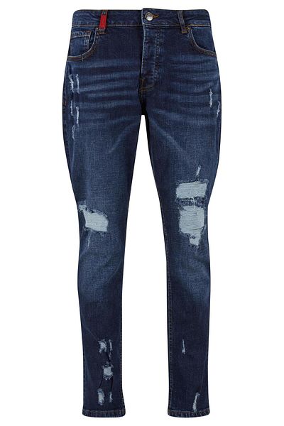 2Y STUDIOS 2Y MIGUEL RIPPED SLIM FIT JEANS