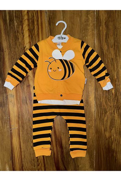 devirhesapdevri 3-12 Months Triple Bee Suit Yellow and Black